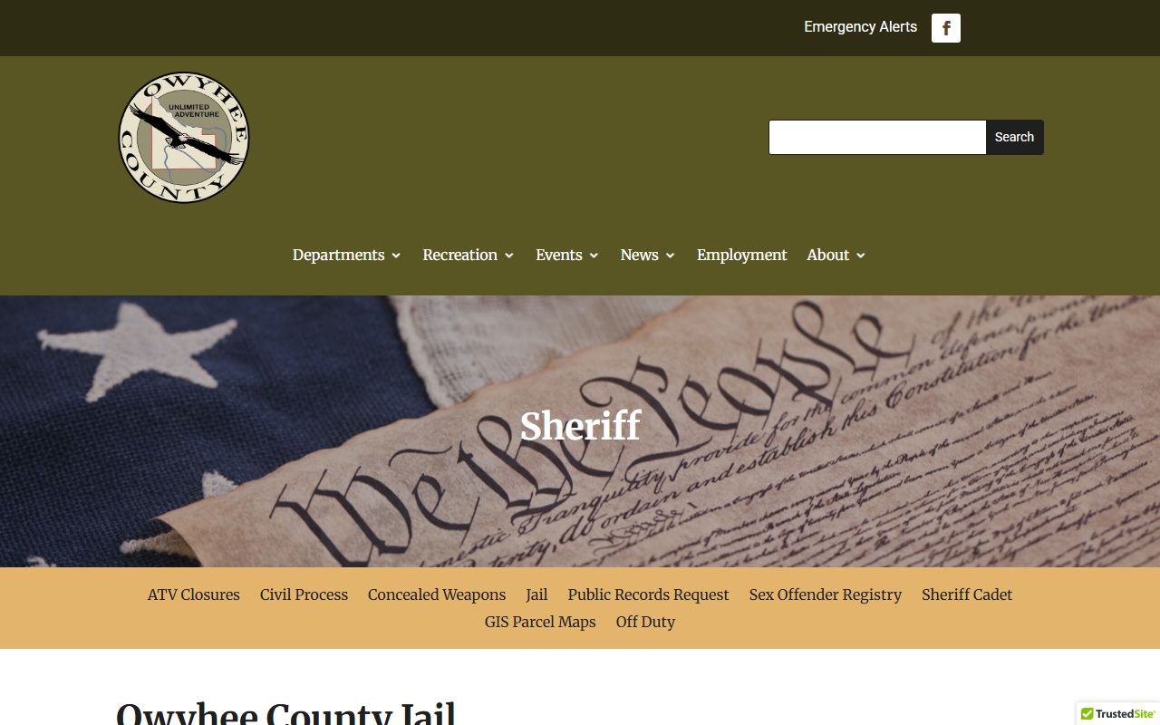 Owyhee County inmate records and jail roster page