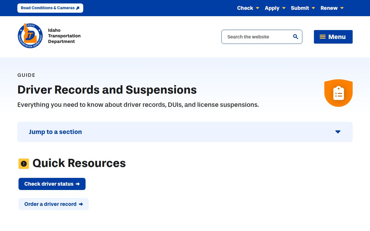 Owyhee County traffic court records and Idaho driver records guide